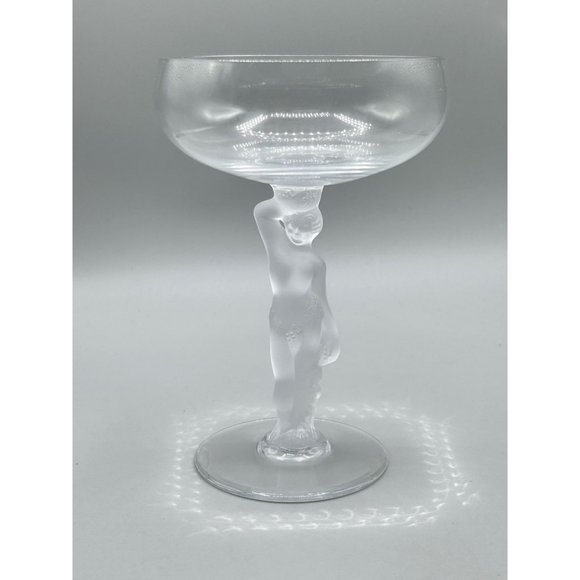 Vintage Bacchus Frosted Champagne Sherbet Glass By France 1 Pc Replacement Glass - Picture 2 of 11